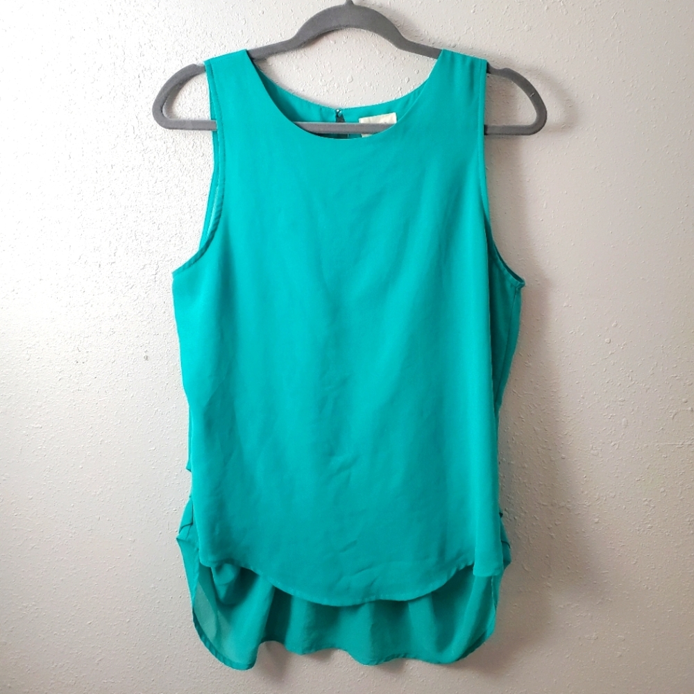 Everly Sheer Semi Casual Tank Teal